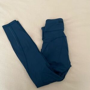 Lulu lemon running legging royal blue, size 6